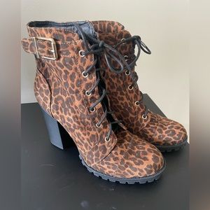 Leopard Heel Booties